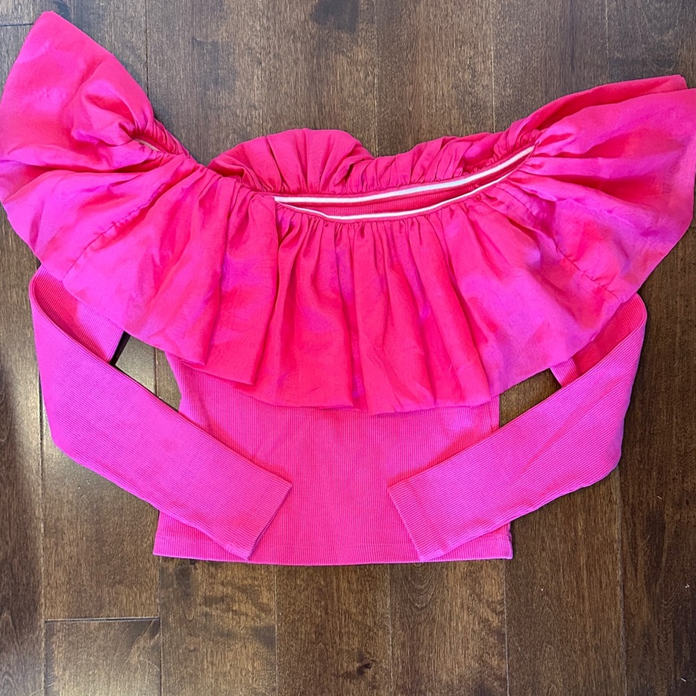 Pink Off-Shoulder Anthropologie Top